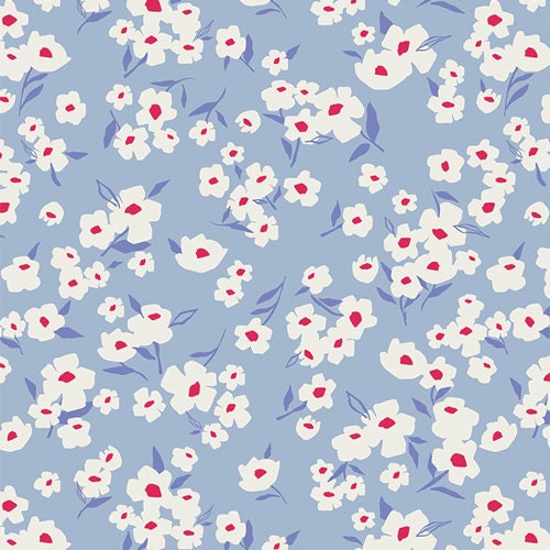 Spring Daisies by Art Gallery Fabrics Periwinkle Line