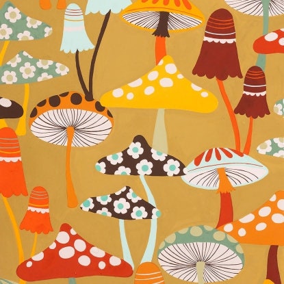 Harvest Mushroom Stuffing by Alexander Henry Fabrics