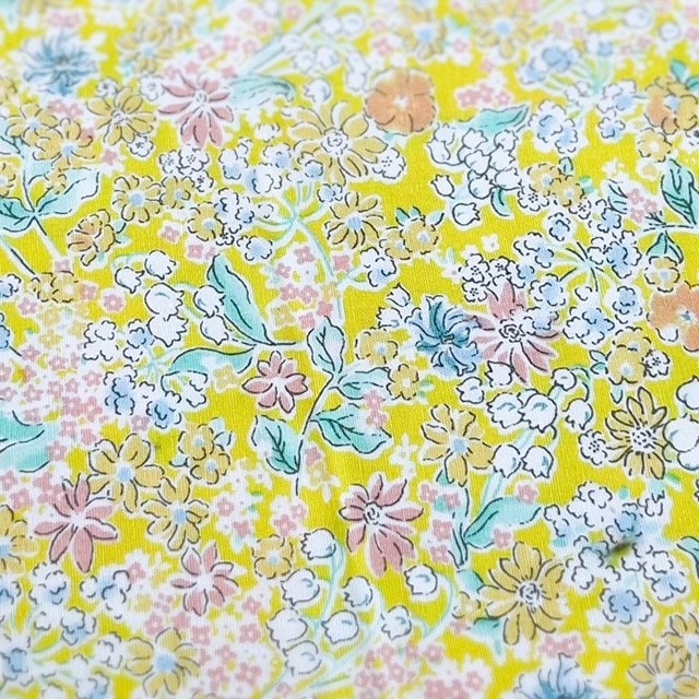 Japanese Import Fabric Sweet Yellow Floral Cotton Weight by Project by Cotton
