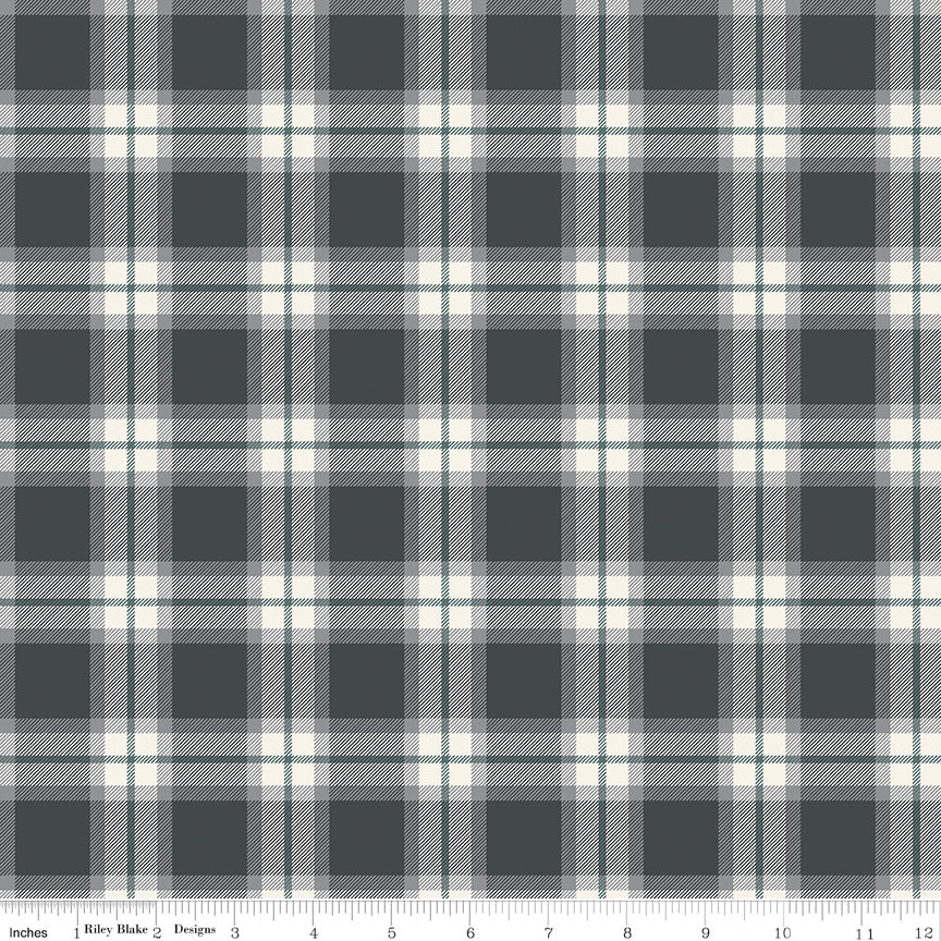Plaid Charcoal by My Mind&#39;s Eye for Riley Blake Designs My Heritage Line