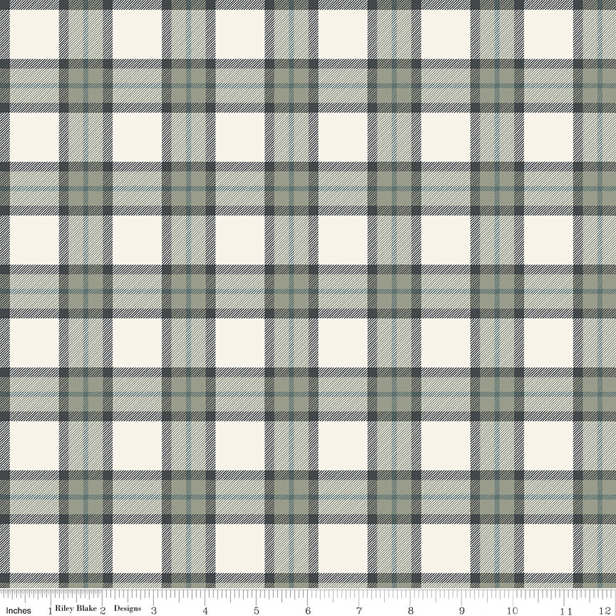 Plaid Cream by My Mind&#39;s Eye for Riley Blake Designs My Heritage Line
