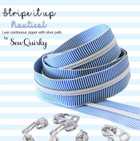 Sew Quirky Stripe It Up Zipper (Nautical)