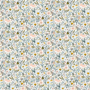 White fabric by the yard by Dear Stella, white floral fabric, white tonal  fabric, white flower fabric, white cotton fabric, #22001