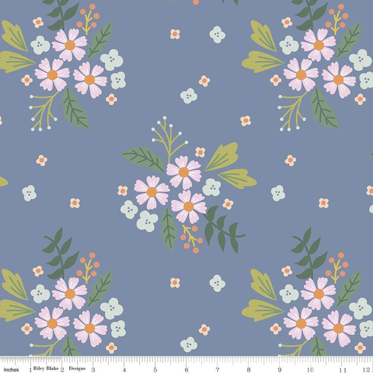 Blue Floral by Citrus and Mint for Riley Blake Designs Community Line