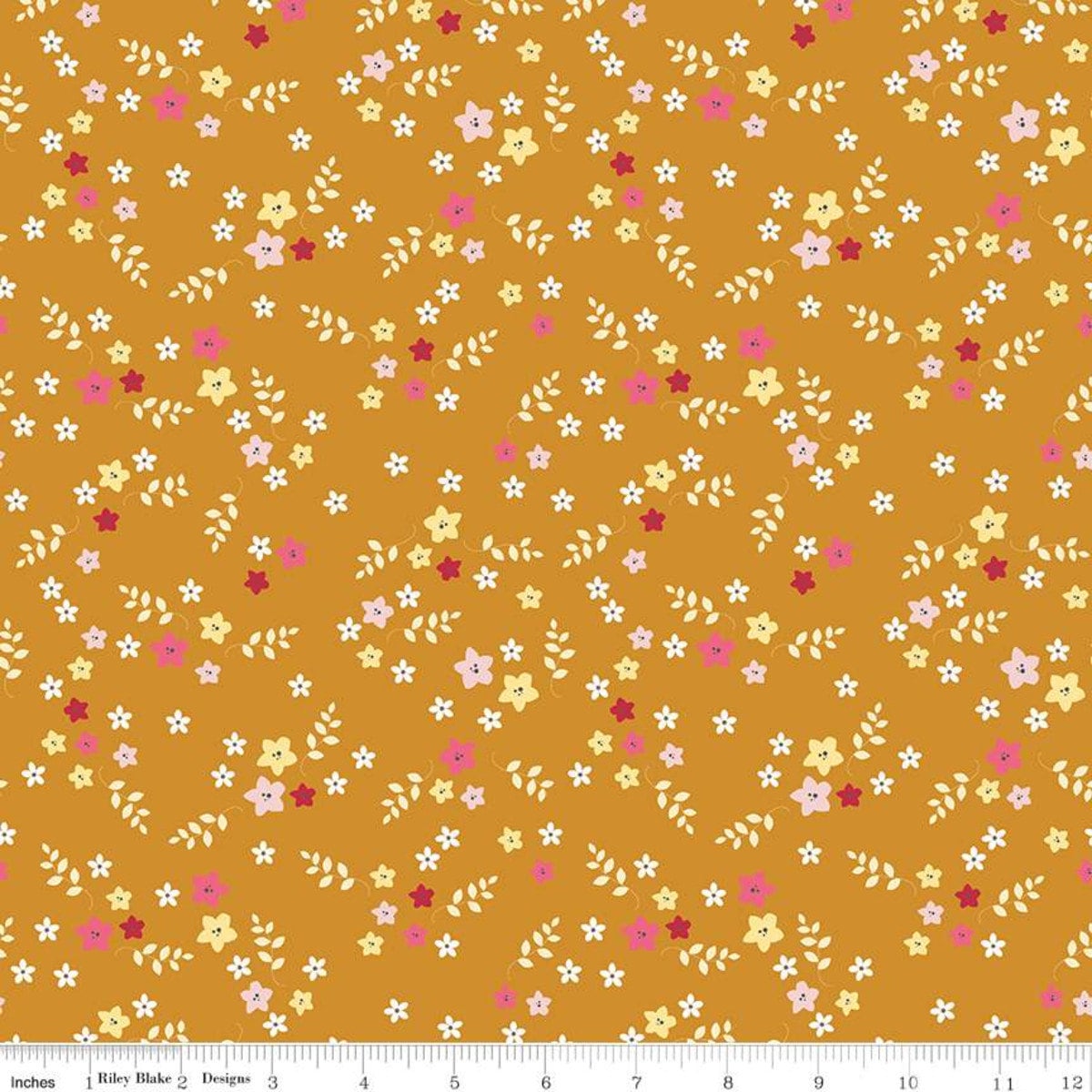 Floral Butterscotch by Flamingo Toes for Riley Blake Designs Stardust Line