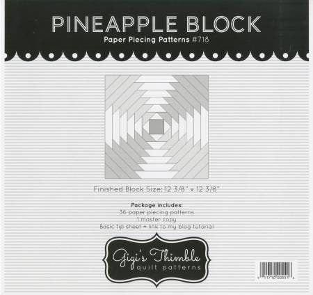 Pineapple Block Paper Piecing Papers by Gigis Thimble