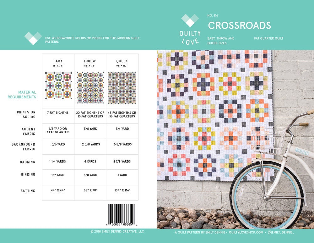 Crossroads Quilt Pattern by Quilty Love (Physical Copy)
