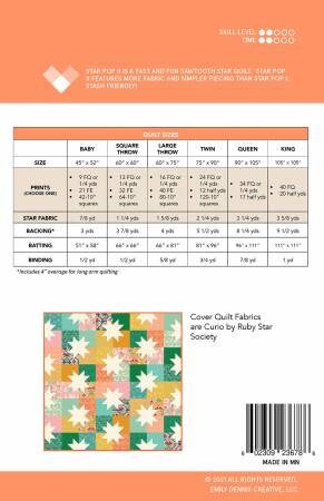 Star Pop 2 Quilt Pattern by Quilty Love (Physical Copy)