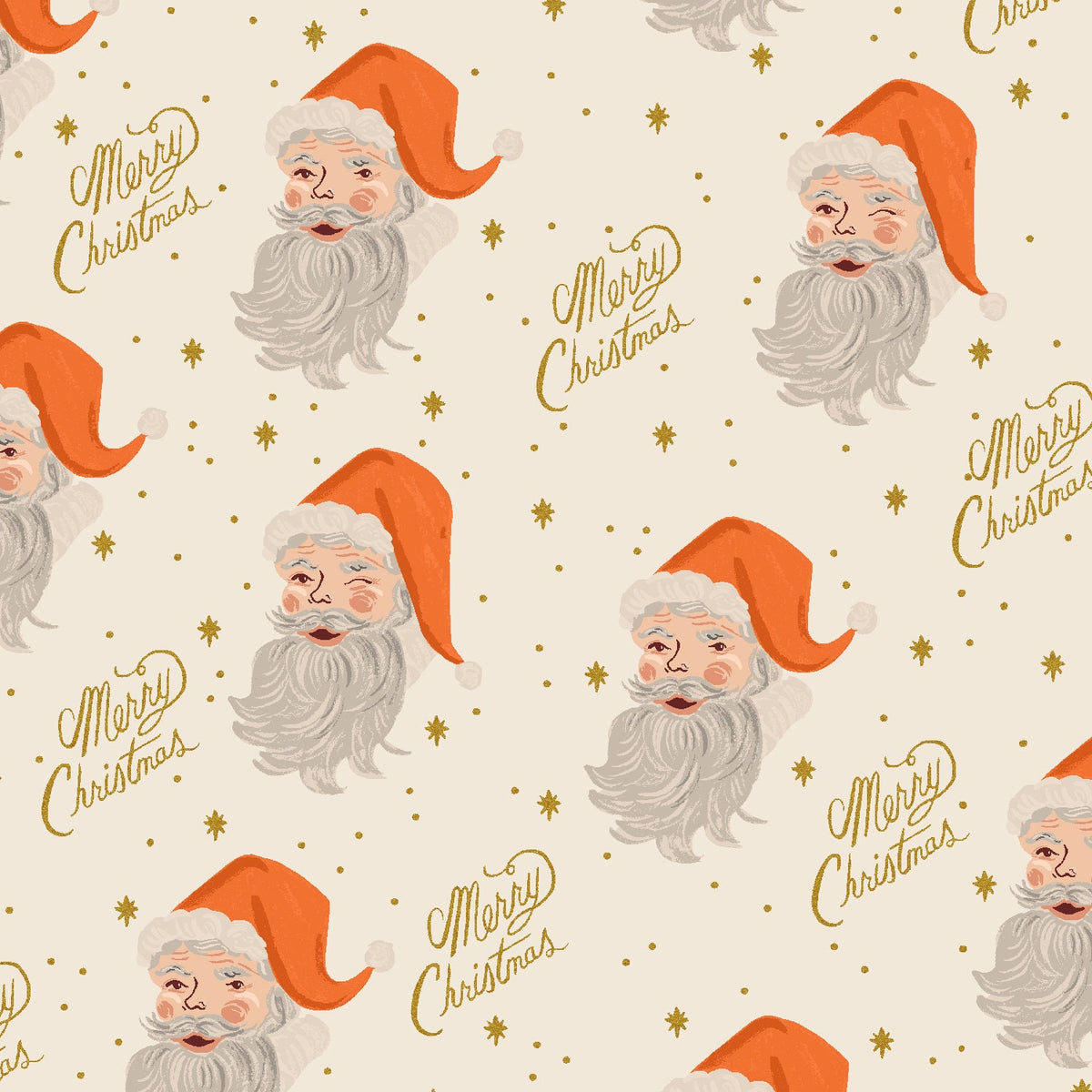 Santa Cream Metallic by Rifle Paper Co. Holiday Classics