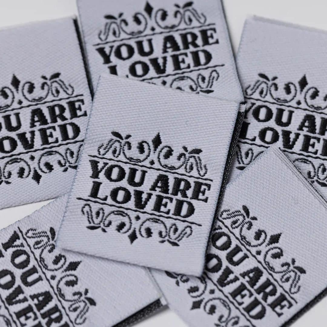 Woven Labels You are Loved by Little Rosy Cheeks (6 Labels Per Package)