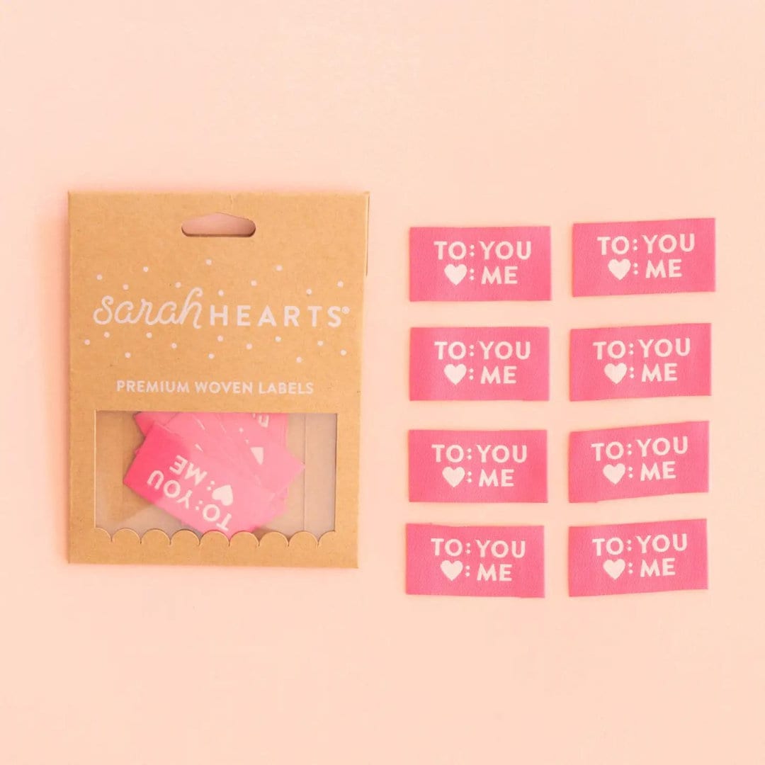 To You Love Me Woven Labels by Sarah Hearts (8 Labels Per Package)