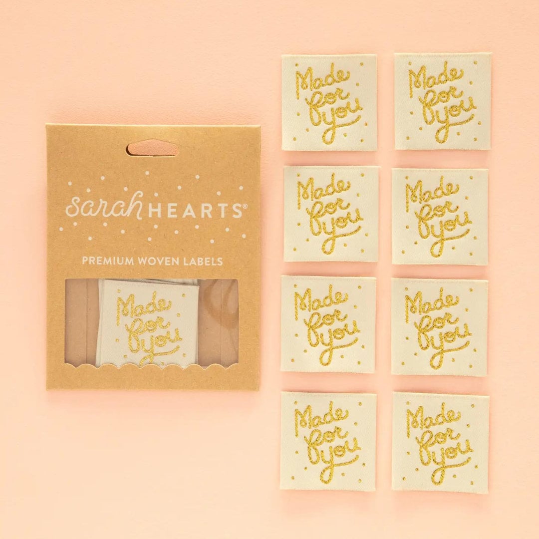 Made for You Woven Labels by Sarah Hearts (8 Labels Per Package)