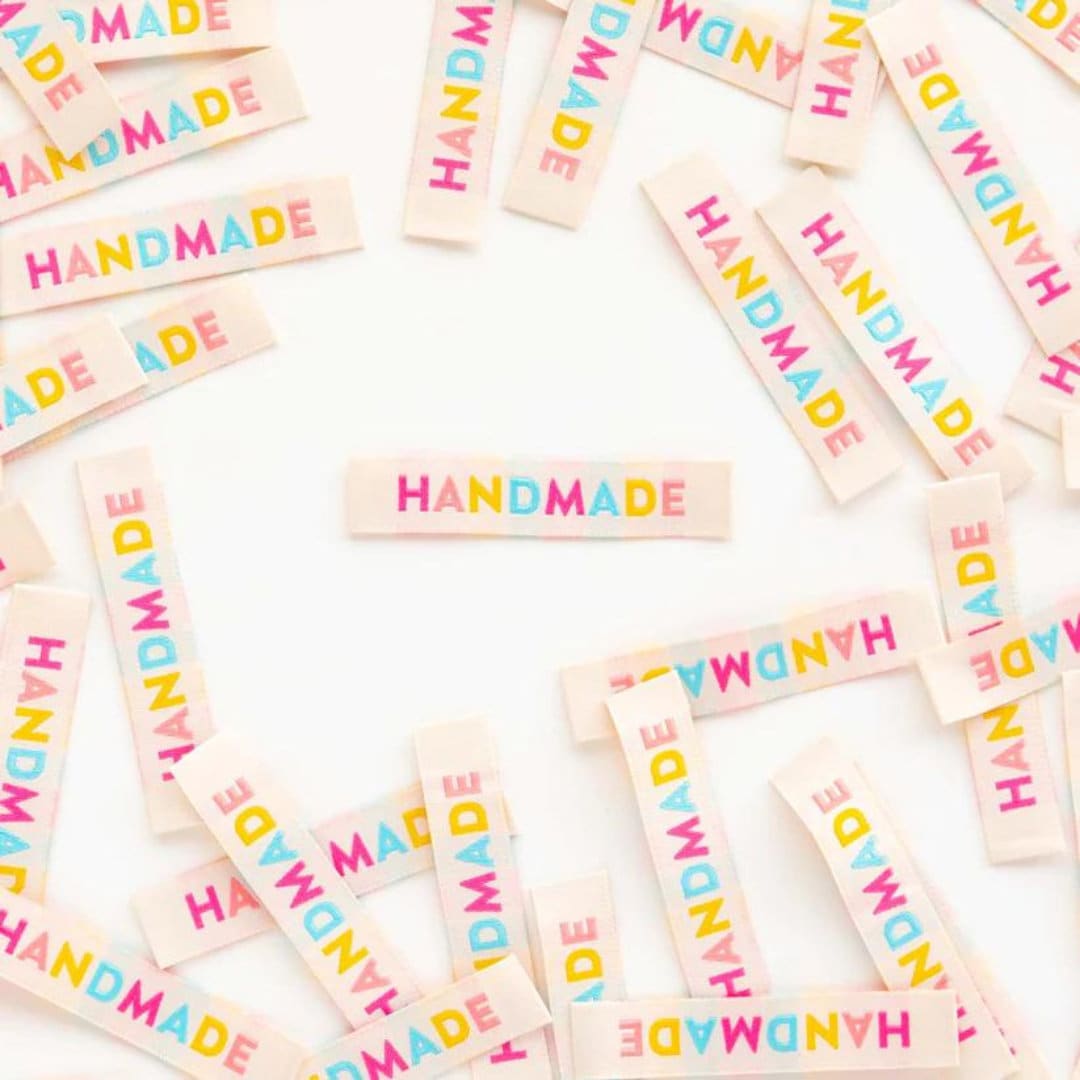 Colorful Handmade Woven Labels by Sarah Hearts (8 Labels Per Package)