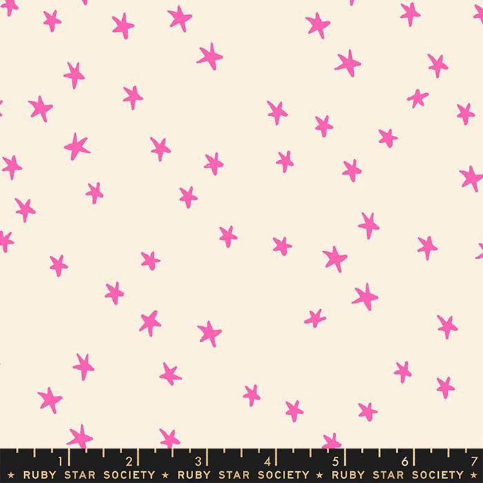 Starry Neon Pink by Ruby Star Society for Moda